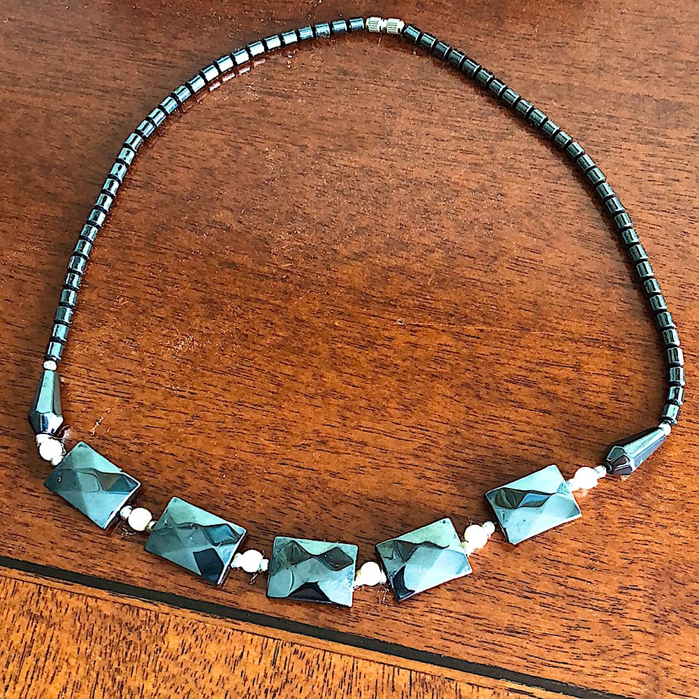 Hematite island necklace.